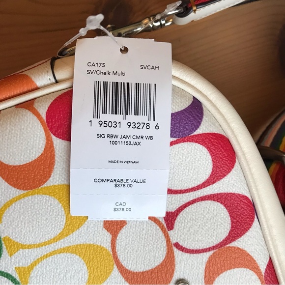🌈 Coach Jamie Camera Bag In Rainbow Signature Canvas *Special Edition* - Picture 9 of 14